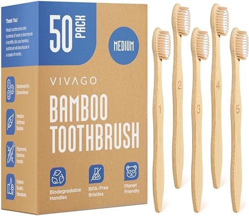 Pack bamboo toothbrushes for - pack,